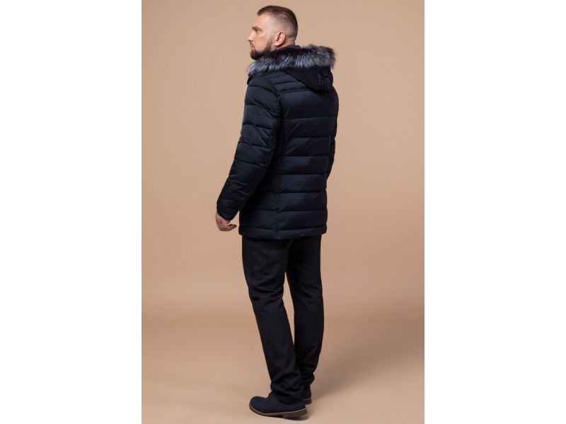 Куртка теплая для мужчин зимняя синего цвета модель 16125, фото 4