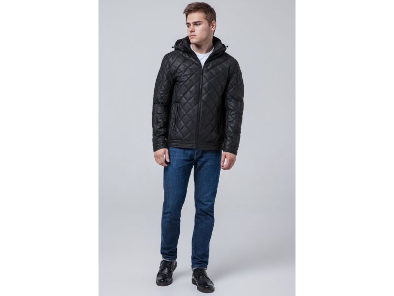 Осенне-весенняя молодежная куртка черная мужская модель 2072, фото 4