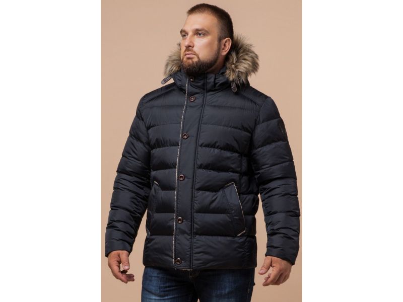 Куртка мужская сине-черная фирменная зимняя модель 12149, фото 4