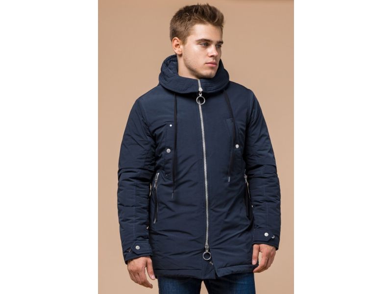 Парка теплая синяя мужская зимняя модель 28431, фото 4