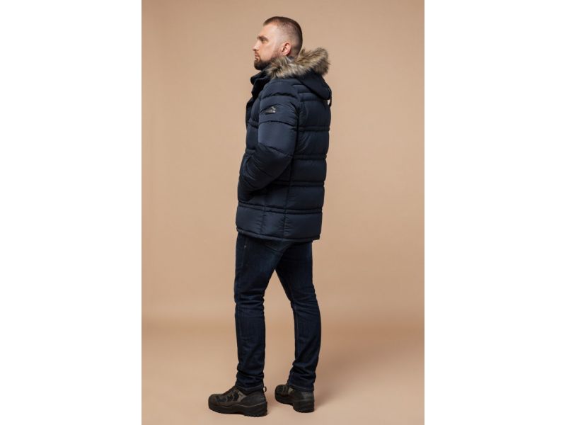 Зимняя куртка большого размера мужская цвет светло-синий модель 1365, фото 5