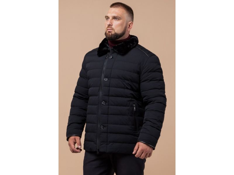 Мужская зимняя практичная куртка черного цвета модель 17768, фото 4