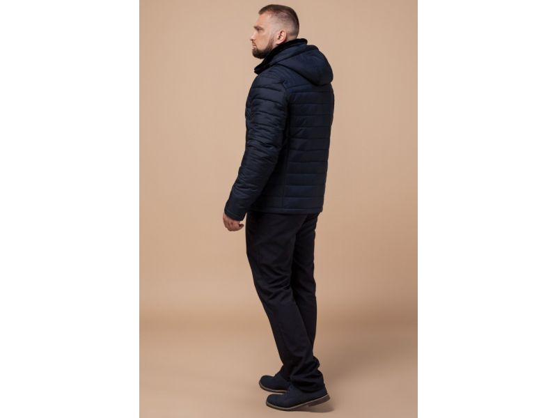 Зимняя удобная мужская куртка цвет темно-синий модель 17WM20, фото 5