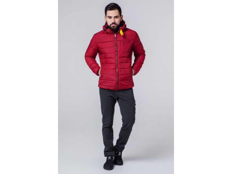 Ветровка мужская осенне-весенняя с карманами красная модель 1255, фото 4