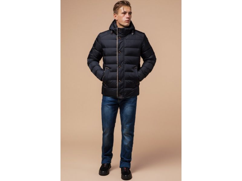 Куртка зимняя теплая мужская цвет сине-черный модель 20849, фото 4