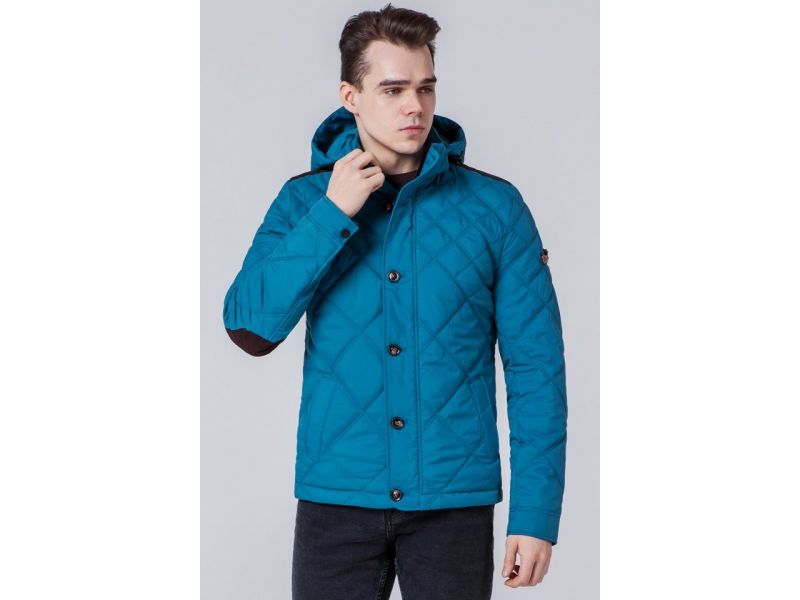 Бирюзовая ветровка с прочной фурнитурой мужская осенне-весенняя модель 1268, фото 4