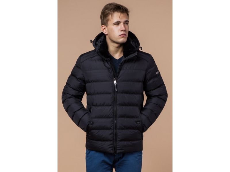 Куртка мужская черная высококачественная на зиму модель 24324, фото 4