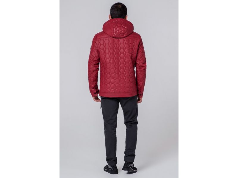 Ветровка красная осенне-весенняя мужская прямого фасона модель 1272, фото 5