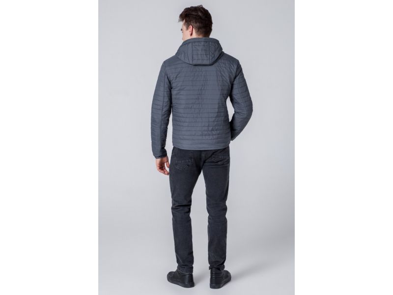 Серая мужская ветровка осенне-весенняя модель 1295, фото 5