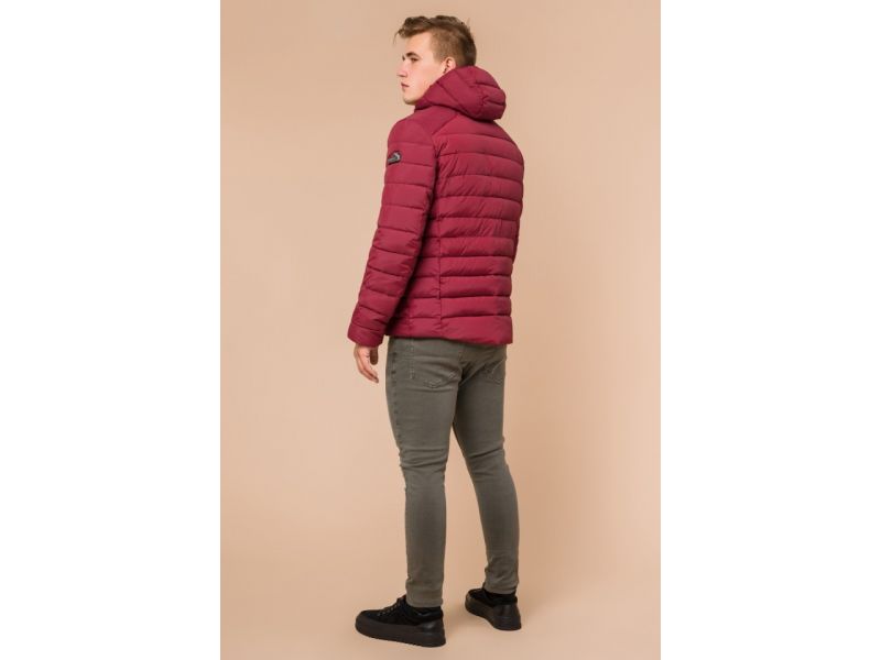 Бордовая мужская куртка на зиму модель 40962, фото 5