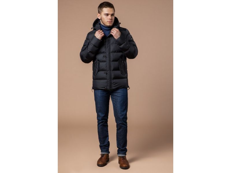 Мужская графитовая куртка зимняя стандартной длины модель 20180, фото 4