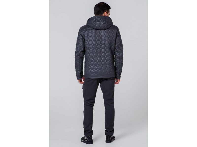 Темно-серая ветровка осенне-весенняя на прорезиненной молнии модель 1272, фото 5