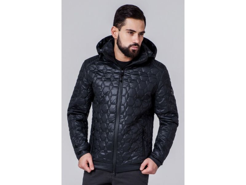 Осенне-весенняя черная ветровка для мужчин модель 1272, фото 4