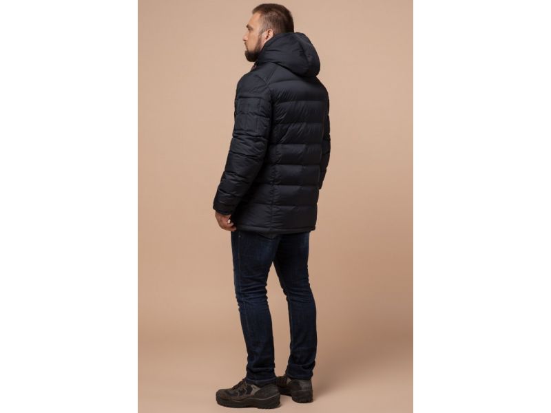 Графитовая куртка зимняя качественного пошива для мужчин модель 26402, фото 5