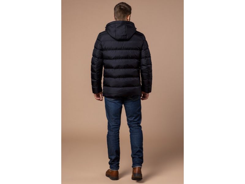 Зимняя черная мужская куртка на молнии модель 20180, фото 5