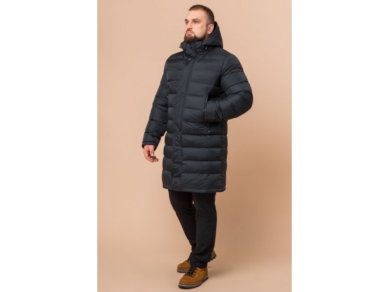 Куртка графитового цвета для мужчин зимняя модель 23482, фото 4