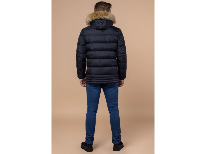 Темно-синяя мужская зимняя куртка с манжетами модель 45610, фото 5