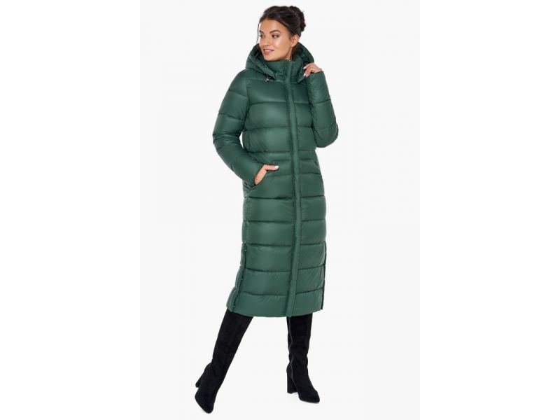 Воздуховик женский зимний нефритовый удлиненный модель 31007, фото 4