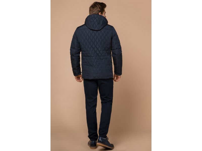 Зимняя синяя мужская куртка с кнопками модель 24534, фото 5