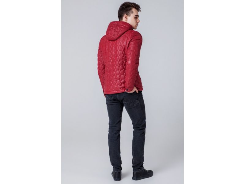 Красная ветровка осенне-весенняя с карманами модель 1386, фото 5