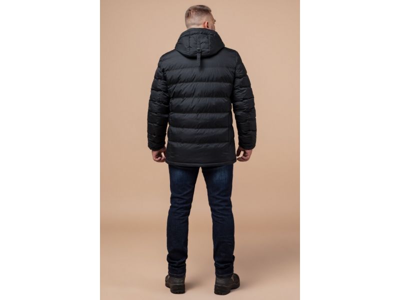 Графитовая модная куртка зимняя мужская модель 27635, фото 5
