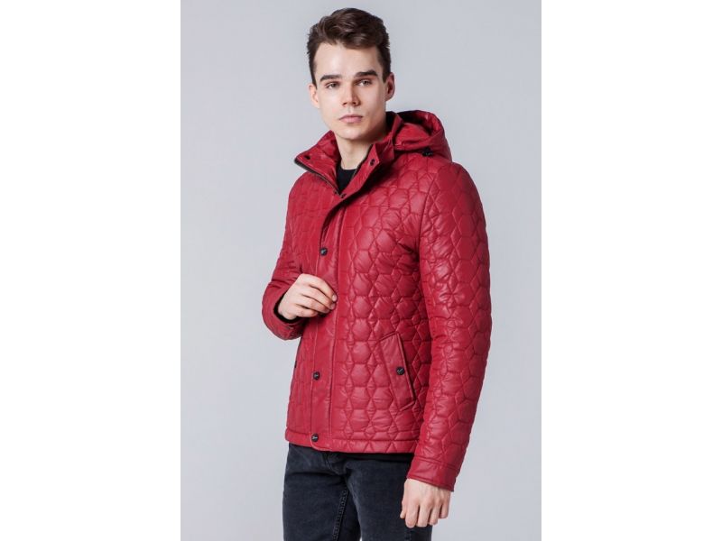 Красная ветровка осенне-весенняя с карманами модель 1386, фото 4