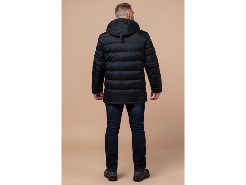Темно-синяя теплая куртка зимняя мужская модель 27635, фото 5