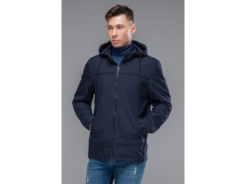 Темно-синяя мужская молодежная ветровка осенне-весенняя модель 44880, фото 4
