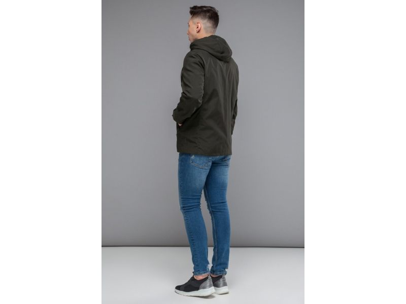 Зеленая осенне-весенняя мужская молодежная ветровка модель 44880, фото 5