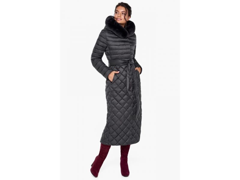 Женский воздуховик графитовый на зиму модель 31012, фото 5