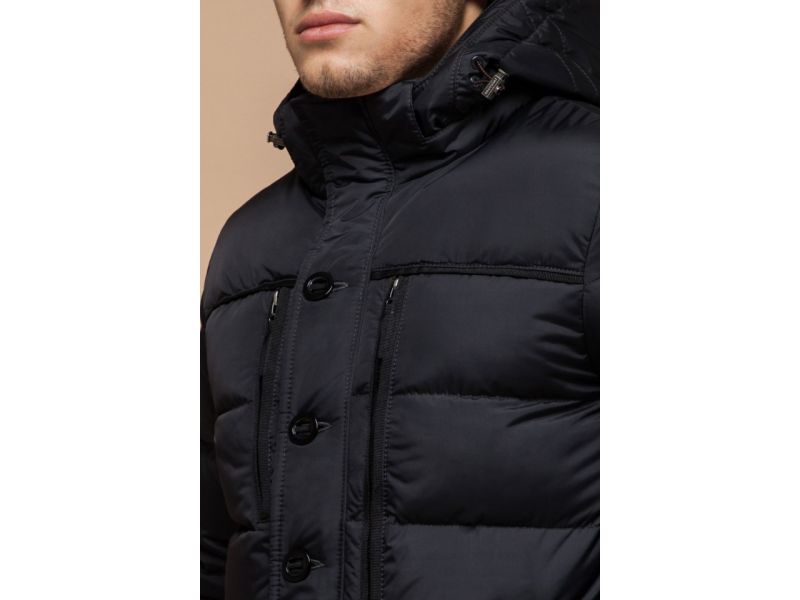 Графитовая куртка на молнии зимняя мужская модель 31610, фото 6