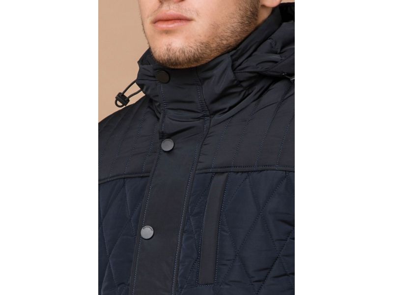 Мужская зимняя куртка синего цвета короткая модель 30538, фото 6