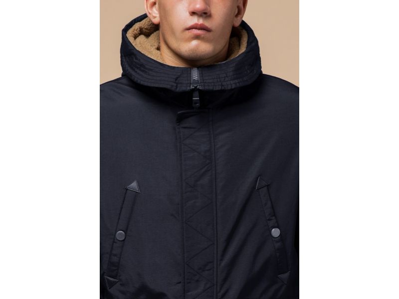 Зимняя черно-синяя парка мужская модель 90520, фото 6