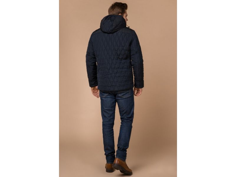 Мужская зимняя куртка синего цвета короткая модель 30538, фото 5