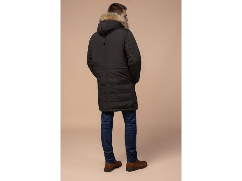 Зимняя коричневая парка мужская модель 91127, фото 5