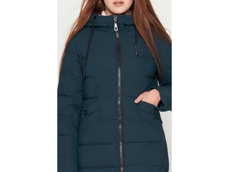Женский бирюзовый зимний пуховик молодежный модель 25245, фото 6