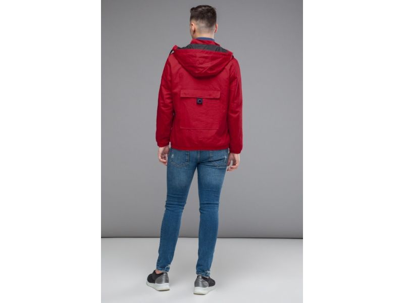 Осенне-весенняя мужская молодежная ветровка красная модель 38399, фото 5