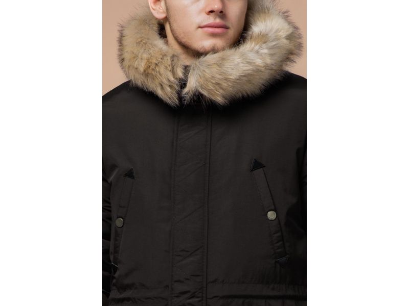 Зимняя коричневая парка мужская модель 91127, фото 6