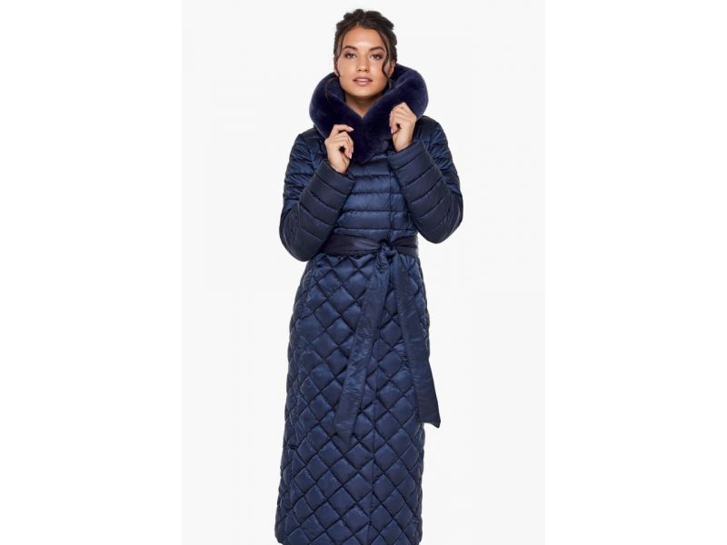 Зимний синий воздуховик стильный женский модель 31012, фото 5