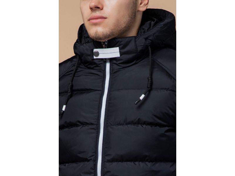 Куртка мужская на зиму цвет темно-синий-белый модель 10168, фото 6