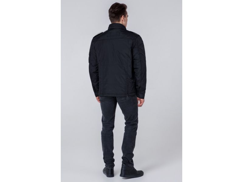 Черная мужская осенне-весенняя ветровка на молнии модель 3898, фото 5