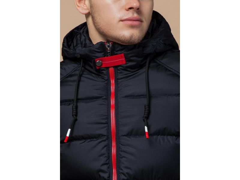 Куртка зимняя для мужчин цвет темно-синий-красный модель 10168, фото 6