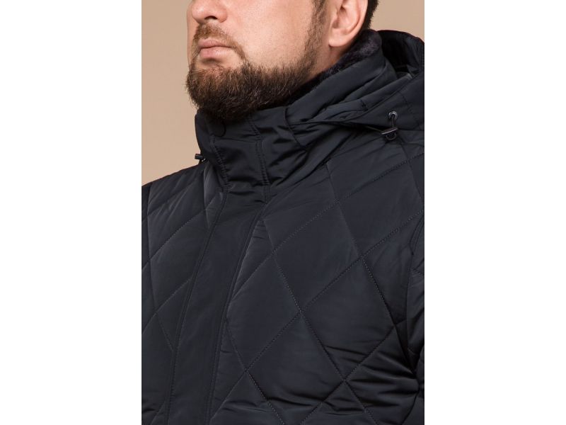 Графитовая мужская куртка практичная на зиму модель 19121, фото 6