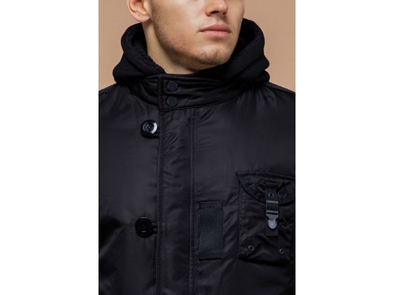 Зимняя парка черная для мужчин модель 17197, фото 6