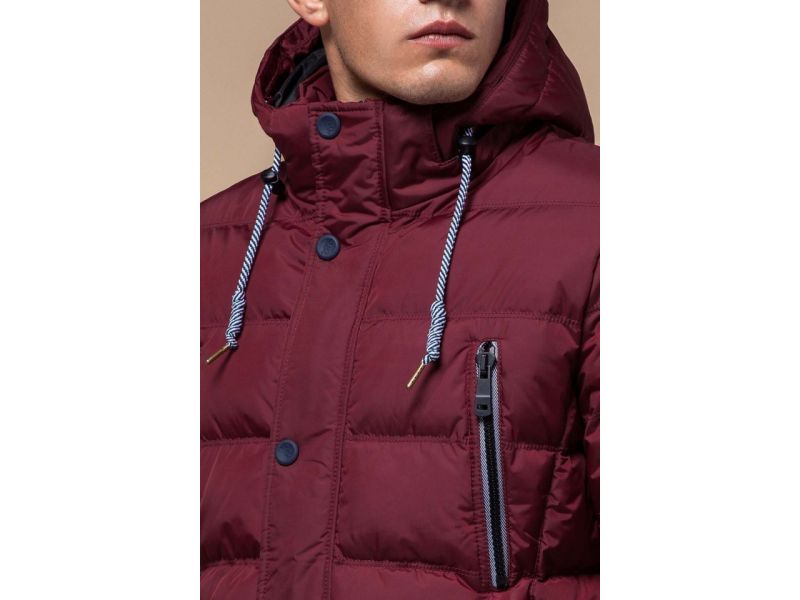 Куртка стильная бордового цвета мужская зимняя модель 11726, фото 6
