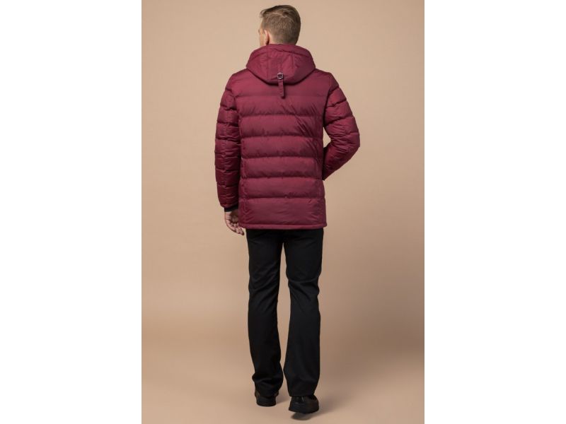Куртка стильная бордового цвета мужская зимняя модель 11726, фото 5