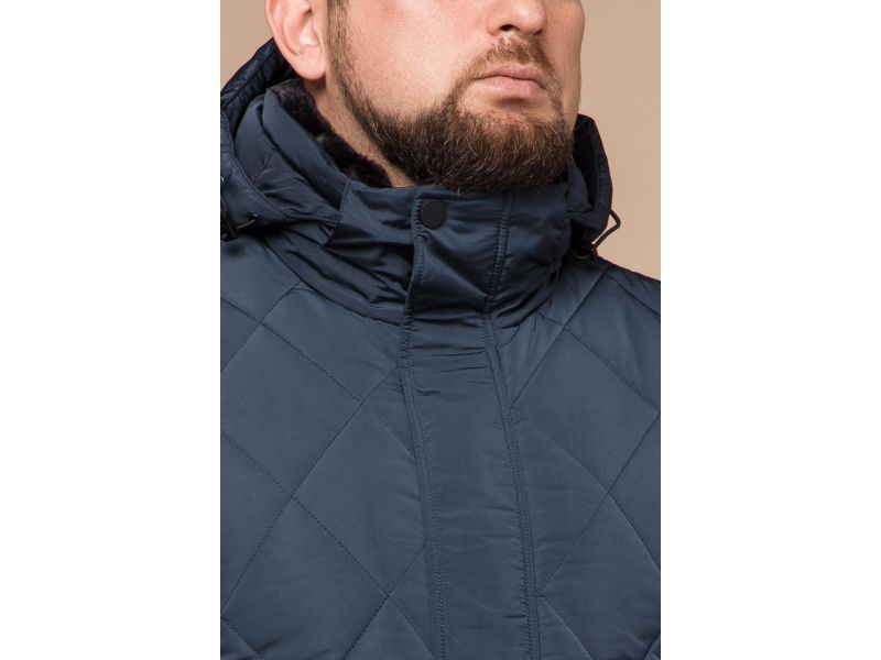 Светло-синяя зимняя теплая куртка для мужчин модель 19121, фото 6