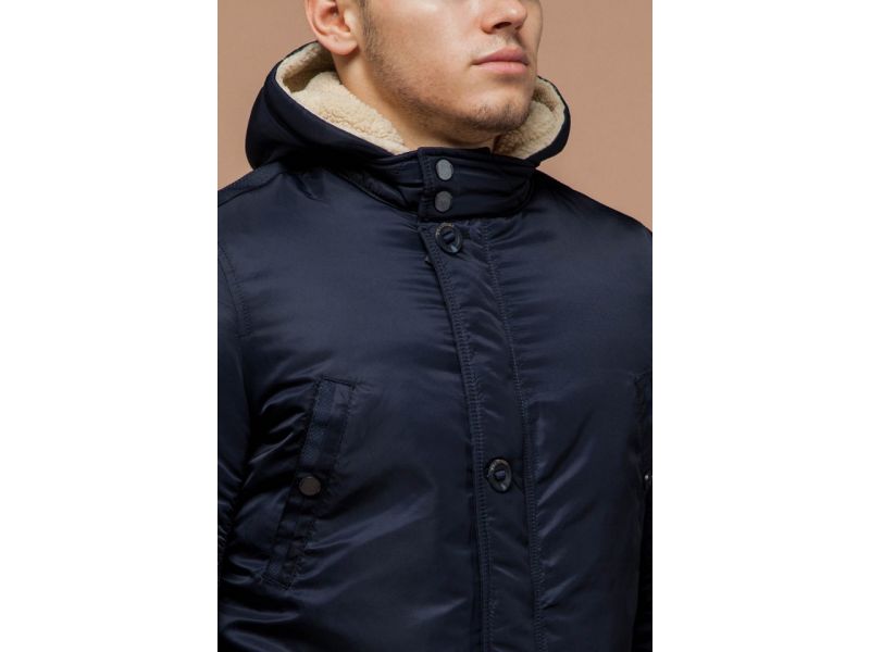 Парка темно-синяя мужская зимняя модель 34568, фото 6