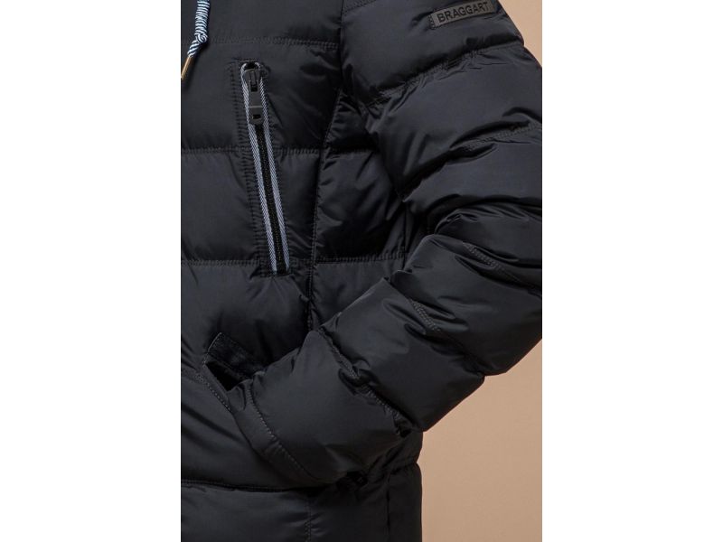 Куртка мужская цвета графита зимняя модель 11726, фото 6