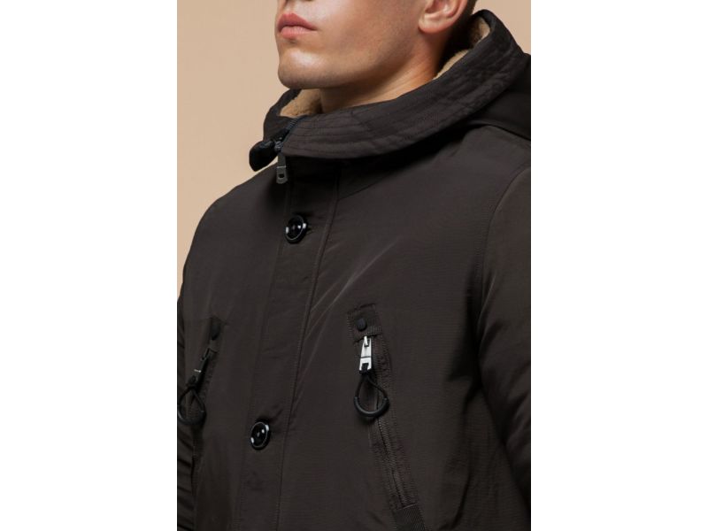 Коричневая парка зимняя мужская модель 96120, фото 6